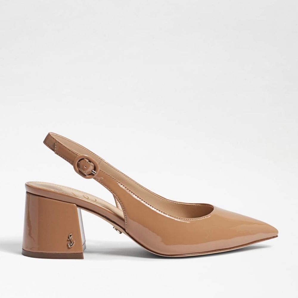 Sam Edelman Pointed Toe Slingback Block Heels Pumps - Picture 3 of 7